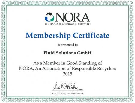 NORA Membership Certificat